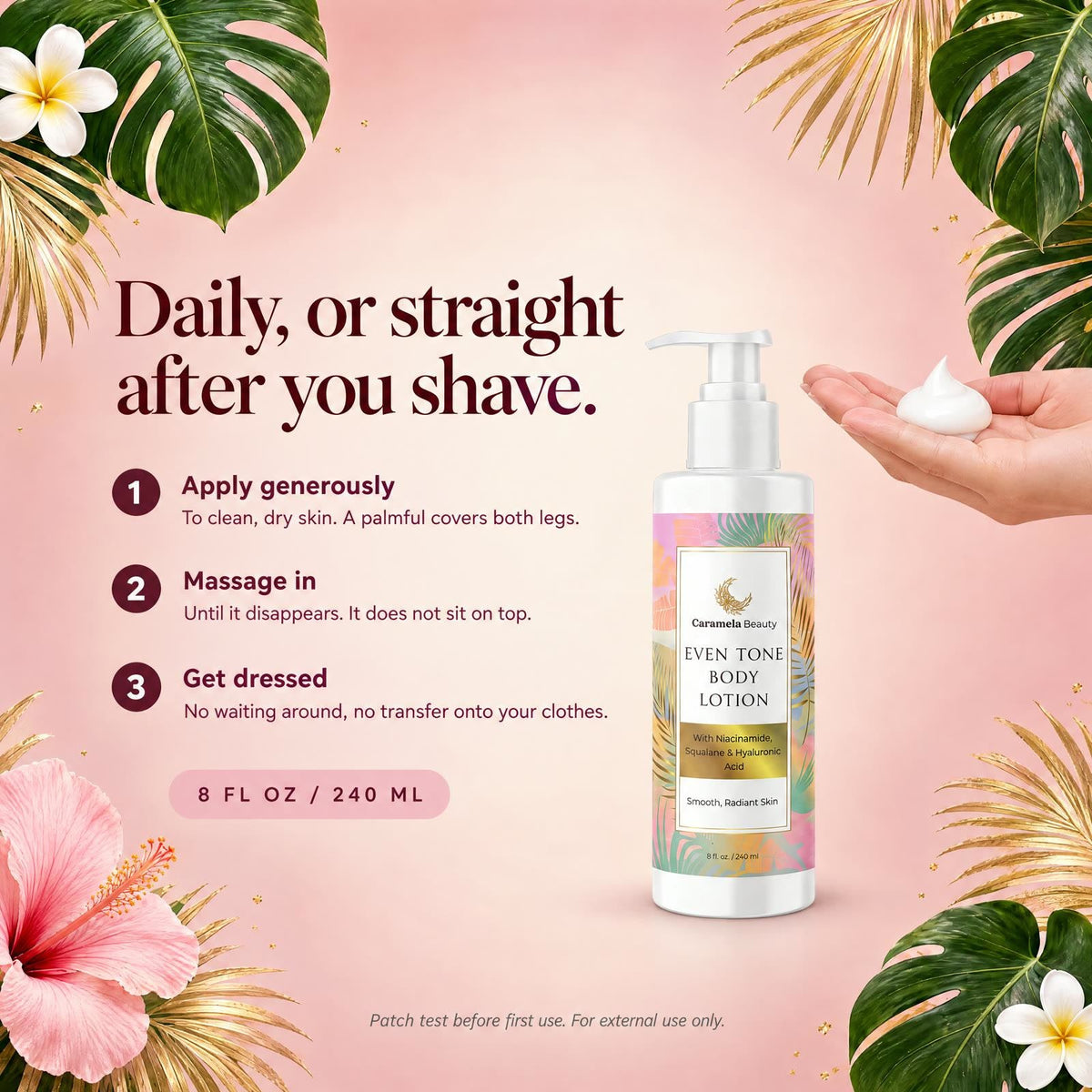 Caramela Beauty Even Tone Body Lotion with Niacinamide, Squalane & Hyaluronic Acid