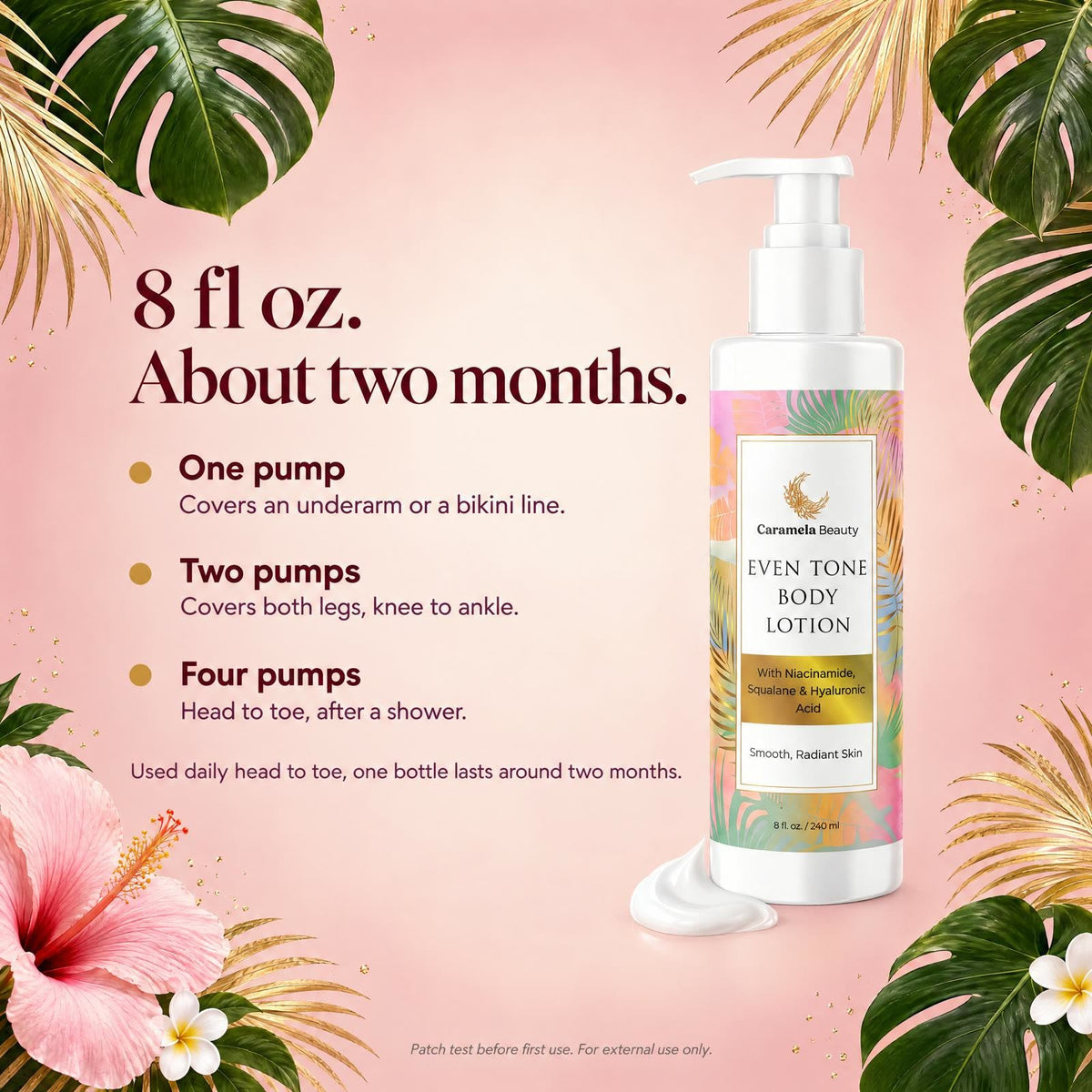 Caramela Beauty Even Tone Body Lotion with Niacinamide, Squalane & Hyaluronic Acid